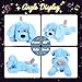 Hopearl LED Musical Stuffed Puppy Lighting Up Singing Plush Dog Adjustable Volume Lullaby Animated Soothe Birthday Festival for Kids Toddler Girls, Blue, 17''