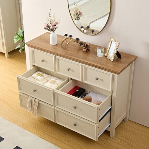 BLANKSPACE-7-Drawer-Dresser-Modern-Farmhouse-Dresser-Chest-of-Drawer-for-Bedroom-Chest-of-Drawers-Storage-Cabinet-for-Living-Room-Entryway-Hallway-Beige BLANKSPACE 7 Drawer Dresser Modern Farmhouse Dresser Chest of Drawer for Bedroom Chest of Drawers Storage Cabinet for Living Room Entryway Hallway Beige