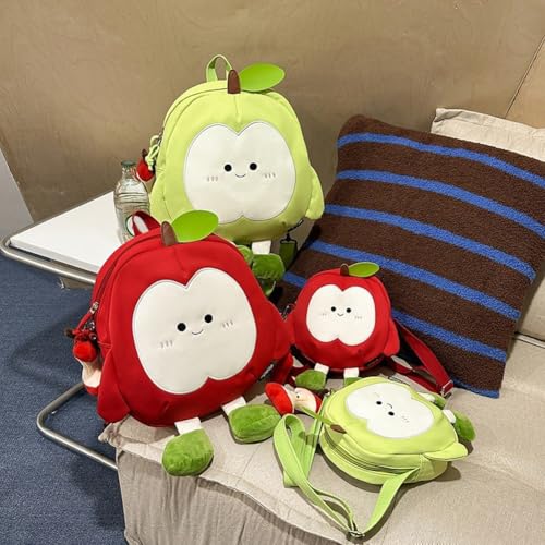 Apples Shaped Crossbody Bag Cartoon Fruit Shoulder Bag Nylon Tote Bag Adorable Student Handbag for Girls3