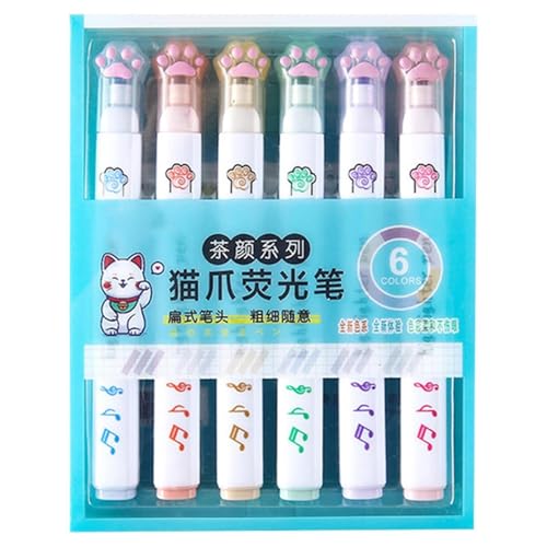 Penne colorate portanti, set di marker resistenti con papa gatto | Facile da trasportare, segnali scolastici rapidi come regalo di compleanno per i bambini