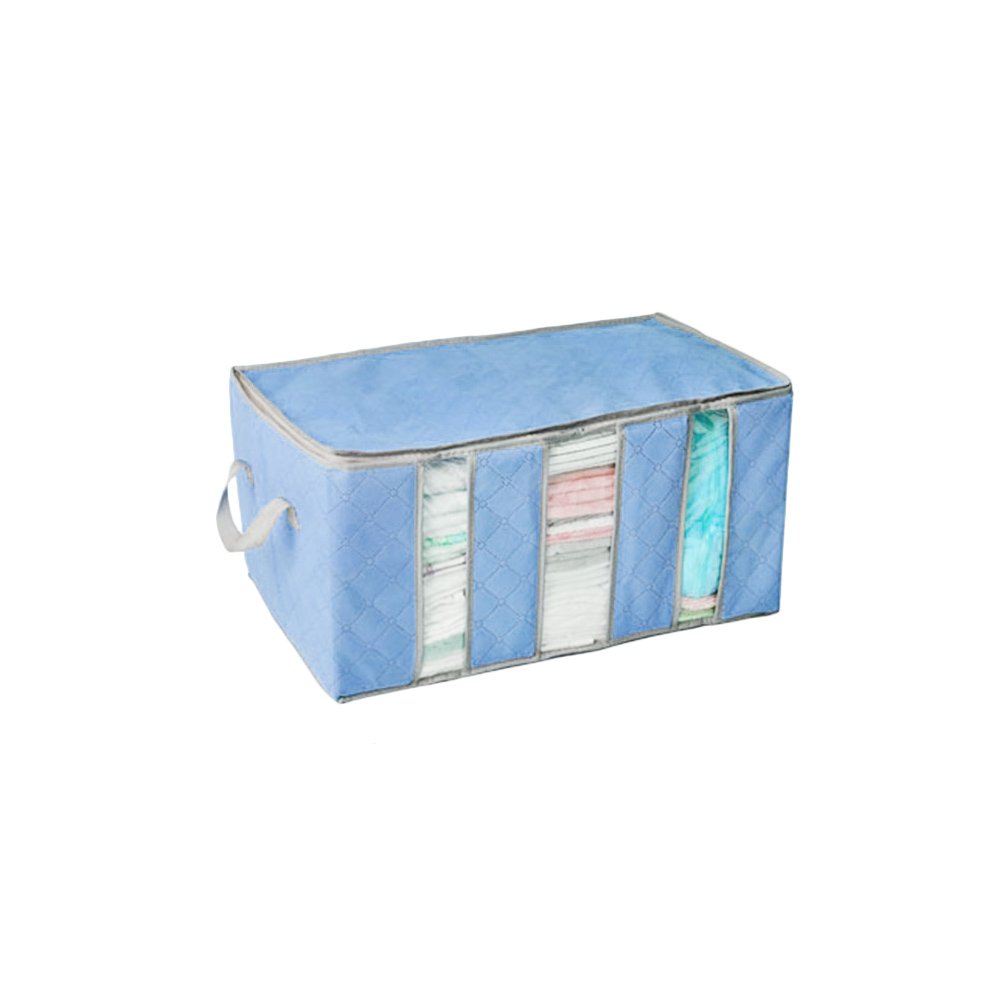 ASOSMOS Foldable Storage Bag Bamboo Charcoal Organizers Great for Clothes Blankets Closets Bedrooms