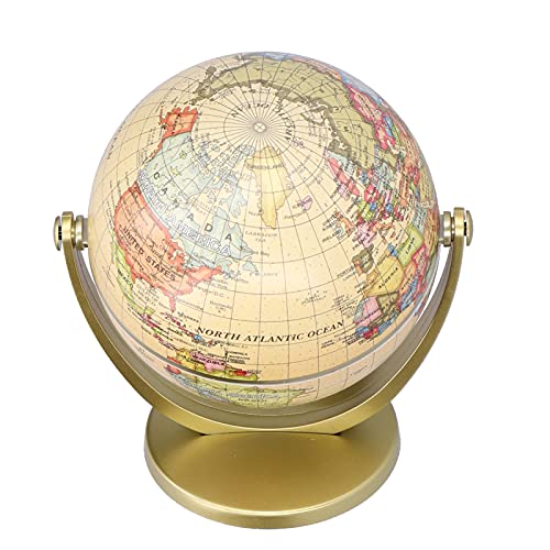 Jauarta World Globe for Adults, Clear Plastic, Political Map, Desktop Rotating Earth Geography Globe