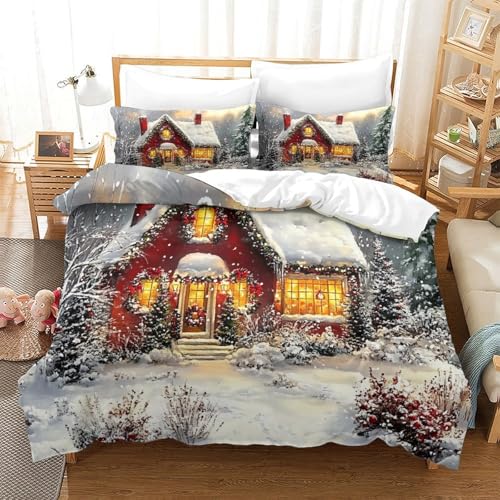 Housse de couette lapin de Noël 260x220 pour une ambiance festive