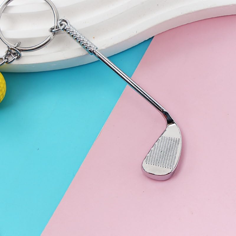 6 pc Mini Golf Keychain - Sporty Style Car Keyring Ornament, Ideal for Golf Lovers - Image 8