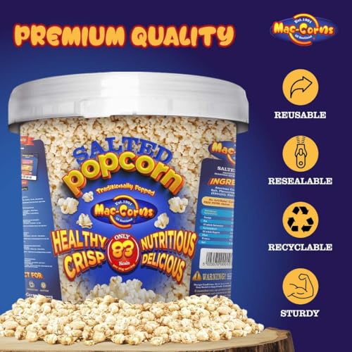 MacCorns - Traditional Salted Popcorn - Sharing Bucket - Serves 12 Portions - Image 5