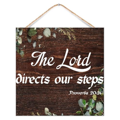 Decoración de pared Proverbios 20:24 en madera para transformar espacios vacíos 2