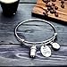 Pammytail Must Have Coffee Charm Bracelet Expandable Bangle in Stainless Steel