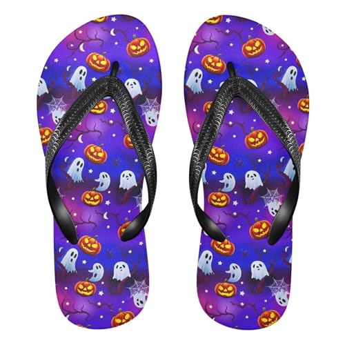 Burbuja Halloween Elements Flip Flops for Women Men, Soft Thong Sandals Rubber Slippers for Pool Beach Essentials