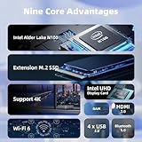 CyberGeek Nano A1 Mini PC, Intel 12th Alder Lake N100 Mini Computer, 16GB DDR4 RAM 1TB PCIe SSD Small PC, Mini Computer Support Dual 4K Display, USB3.0/WiFi 6/BT5.2/RJ45/VESA - Image 3