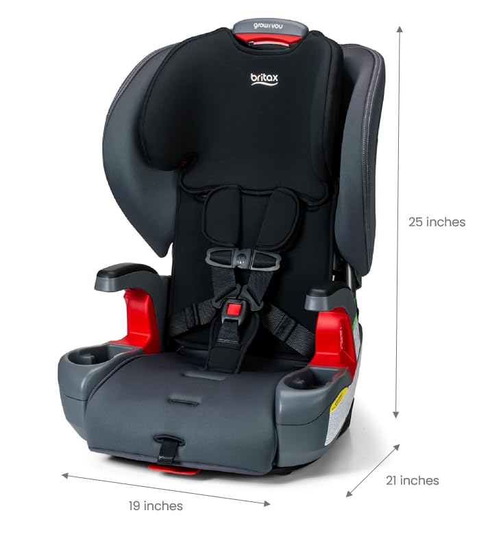 Image of Britax Grow with You Harness-2-Booster Car Seat, 2-in-1 High Back Booster, Quick-Adjust 5-Point Harness, Mod Black