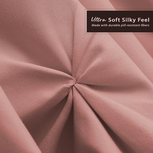 Image of Nestl Pink Clay Bed Skirt Twin Size, Pinch Pleat Twin Bed Skirt, 14 inch Inch Drop Twin Bedskirt, Hotel Quality Pink Clay Bed Skirts, Premium Microfiber Bedskirt for Twin Bed, Pink Clay Twin Bed Skirt