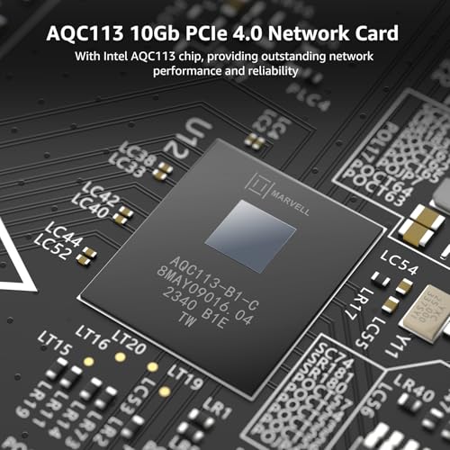 Image of 10G PCIE4.0x1 Network Card, Marvel AQC113 Controller, VIMIN 10Gb Base-T Ethernet Adapter Card Compatible with PCI Express X1,X4,X8,X16, 10G NIC RJ45 Port Support Windows /Windows Server /Linux /VMware