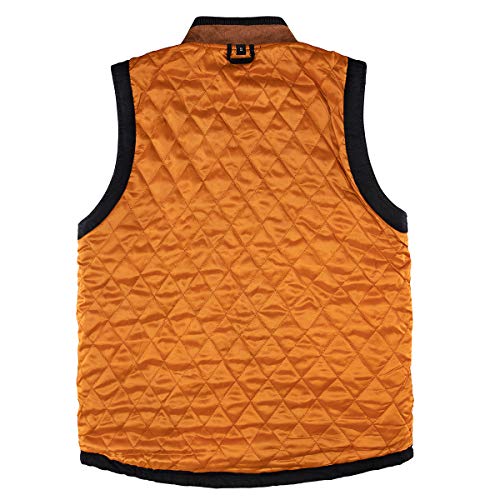 Image of Lisskolo Men's Quilted Lined Vest Washed Canvas Winter Warm Outdoor Hunting Work Utility Travel Vest Jacket