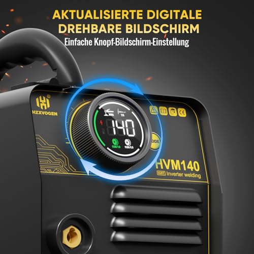 Soldadora MIG H HZXVOGEN HVM140 máquina de hilo continuo sin gas de 140A con tecnología inversor IGBT 4
