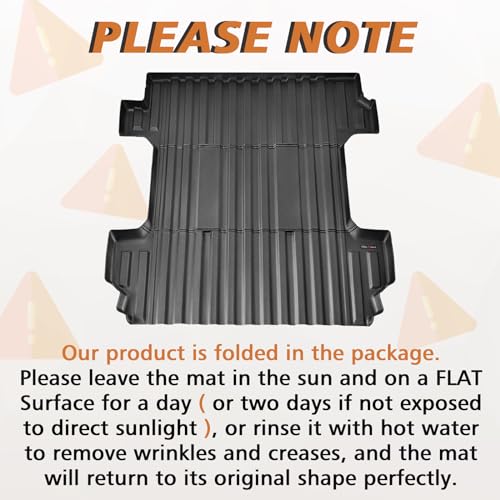 TripleAliners Truck Bed Mat Compatible with 2020-2024 Chevy Silverado/GMC Sierra 2500 3500HD Accessories 6.8FT Vehicle Bed Mat Perfectly Flush All Weather Protection TPE HeavyDuty Pickup Car Cargo Mat