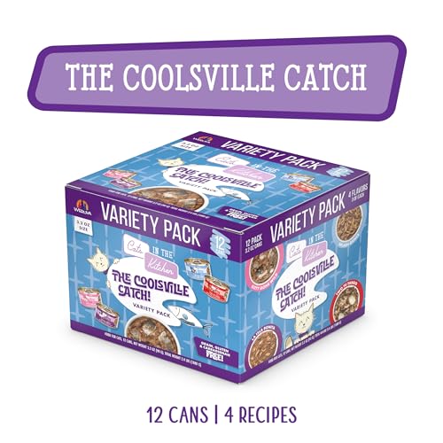 Image of Weruva Cats in The Kitchen, The Coolsville Catch! Variety Pack, 3.2oz Can (Pack of 12)