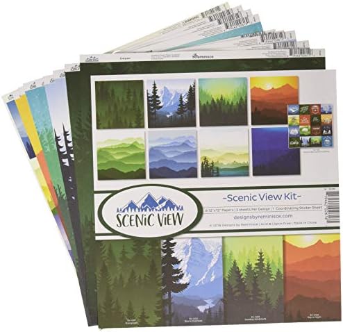 Reminisce Scenic View Scrapbnook Scrapbook Collection Kit, Multi Color Palette, 12x12 inches image 4