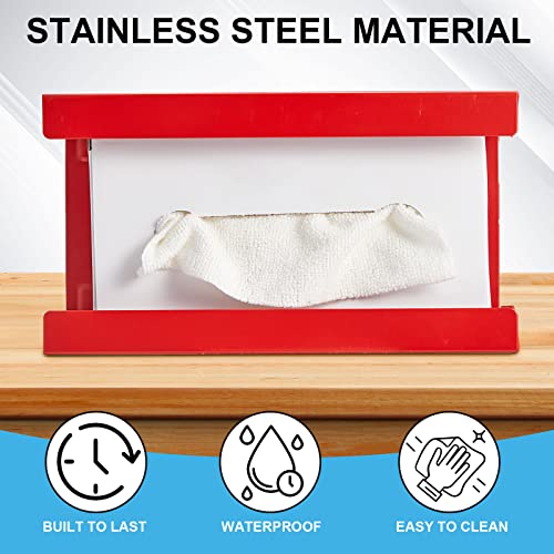 Image of Lounsweer 2 Pcs Magnetic Gloves Dispenser Holders Wall Mount Boxes of Gloves Commercial Quality Towels Wipes Paper Tissue Box Holder Kitchen Fridge Office Workshops Garage Tool Hospital (Red)