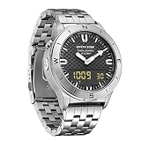 HOOSHU Men's Tactical Sports Military Watch Large Face Watch Outdoor Sports 50M Waterproof Wristwatc