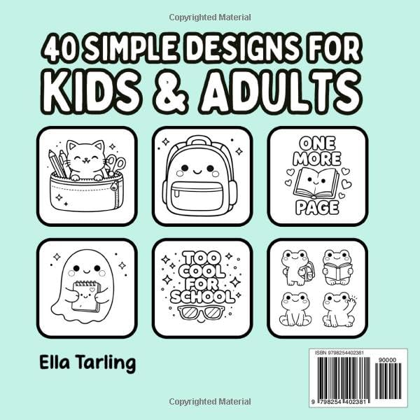 Back to School Coloring Book for Kids & Adults: Cute Classroom Fun, School Supplies & Cozy Study Vibes | Bold & Easy Designs (Cozy School Days Collection) image 3