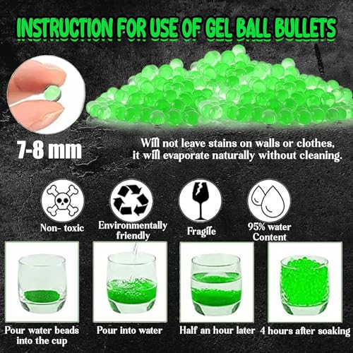 Image of The Little Ones Gel Blaster Refill for Adults Age 15+ Years Above [4000 Rounds][Glow in The Dark],Ball Launcher [Pack of 2]