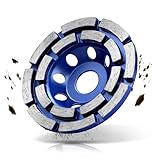 Premium Diamant Schleiftopf 100mm, Diamant Schleifscheibe für Winkelschleifer & Betonschleifer, Doppelreihig Turbo Schleifteller Topfschleifer zum Beton Stein Naturstein Fliesenkleber Granit Mauerwerk