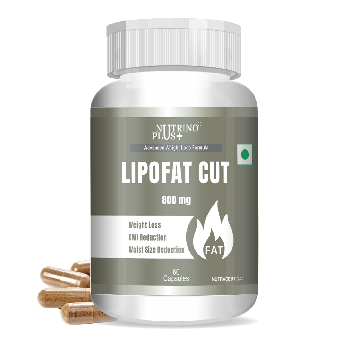 Nutrinoplus Lipofat Cut Advanced Weight Loss Formula 800 mg Support Weight Loss & BMI Reduction | Formulated in USA | (1)