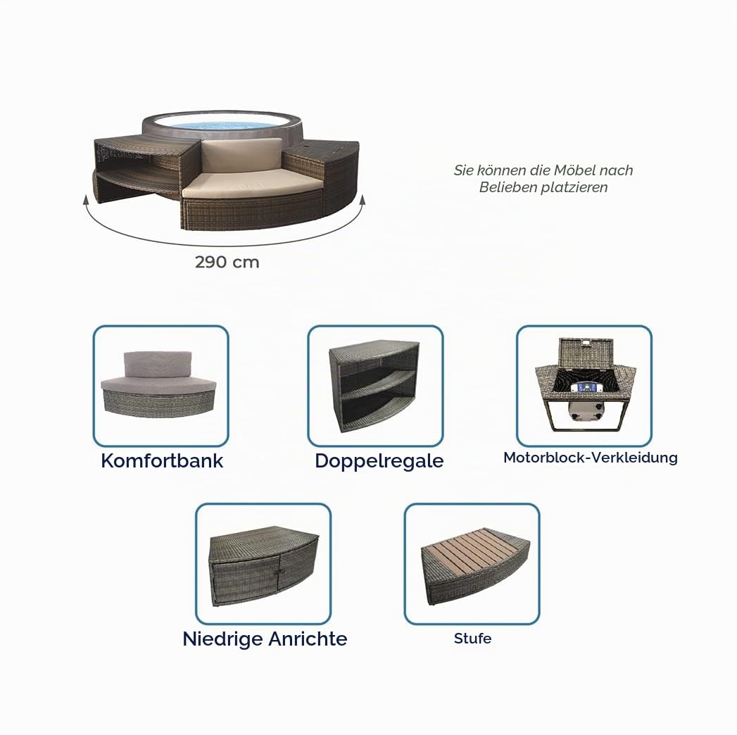 NetSpa – SP-VIP160B/MOB2 – NetSpa Vita Premium + Möbel (5 Elemente)