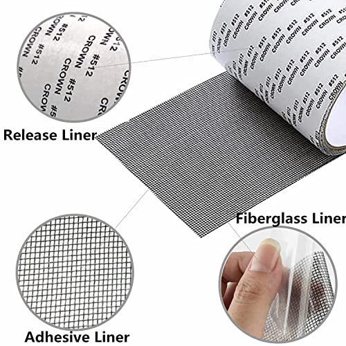 Image of Mosquito net patch repair Tape, Window Screen Repair Tap, Strong Adhesive & Waterproof Window Mosquito net Covering Mesh Tape for Door Tears Holes Screen Patch Repair (200Cm X 5CM) (200Cm X 10CM)