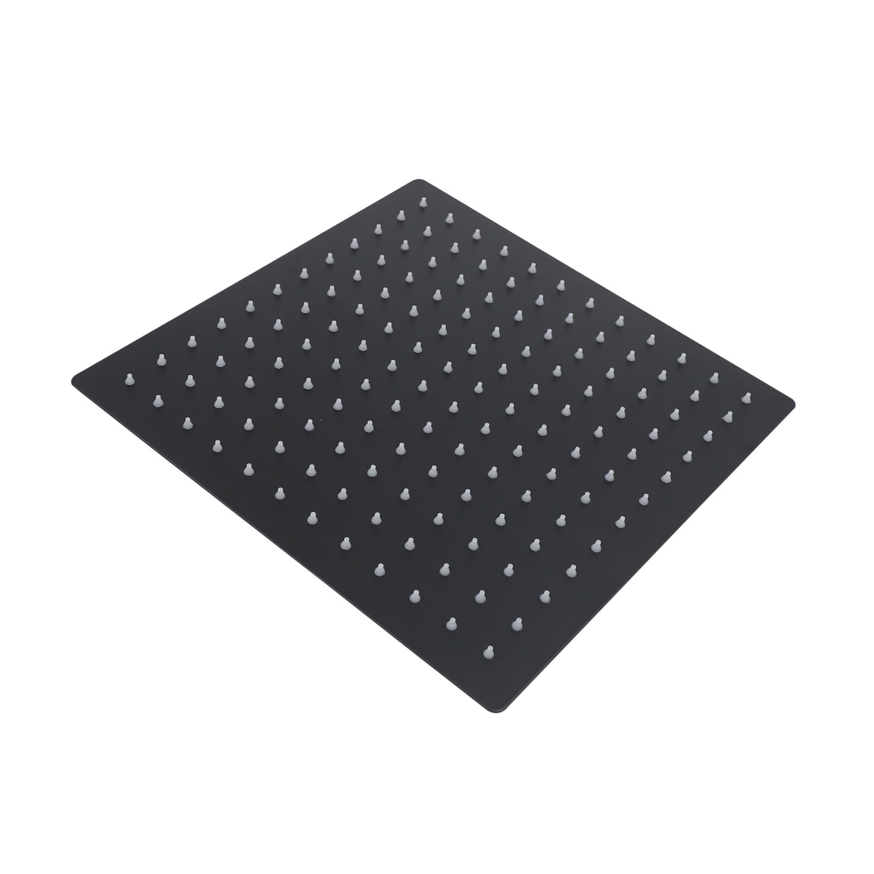 Pommeau de douche carré ultra fin noir mat haute pression en acier