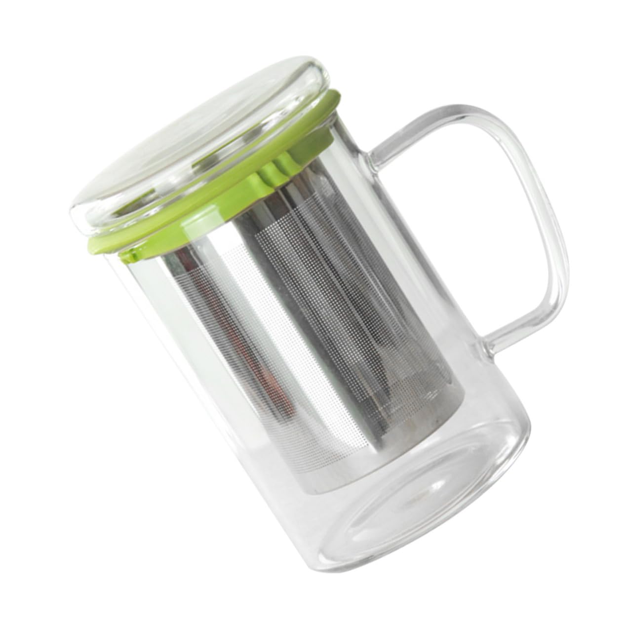 Tasse à thé en verre résistant 350 ml infuseur acier inoxydable passoire transparente