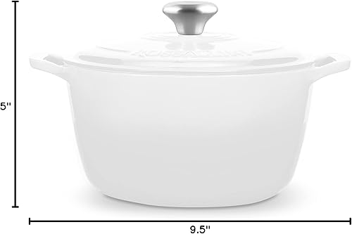 Miniatura 10 de Horno holandés de hierro fundido esmaltado Signature, olla de servir antiadherente con tapa de ajuste hermético para asado, horneado, salteado