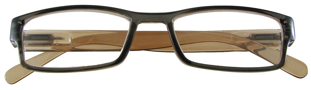 Computer Readers in Dark Brown with Light Brown Temples - Strength +1.0