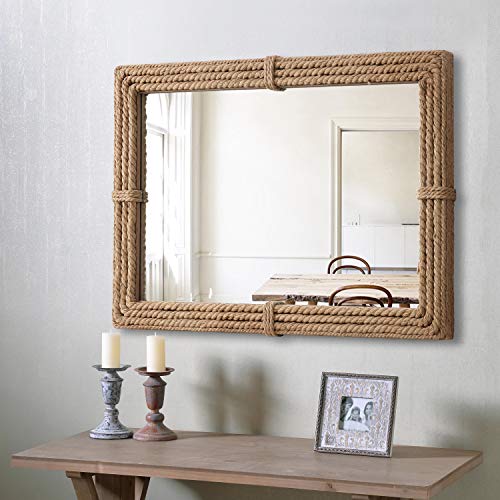 Kenroy Home 60206 Rudy Wall Mirror with Natural Rope Finish, Rustic Style, 41" Height, 28" Width, 2" Depth, Medium - Image 14