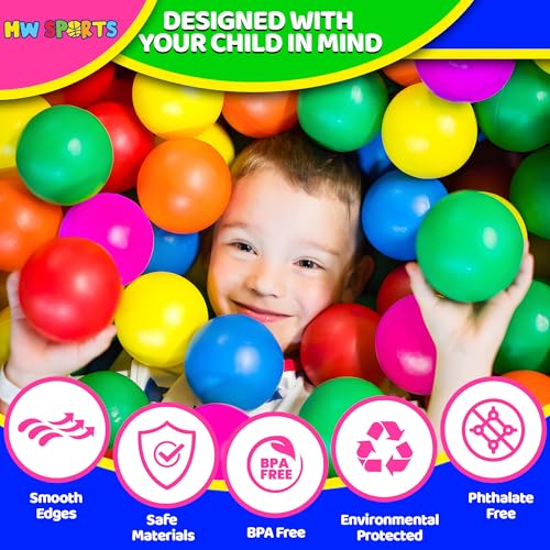Play Balls for Ball Pit, Plastic Crush Proof, Phthalate & BPA Free, Assorted Colors. (100 Balls) - Image 4