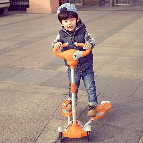 CYGJ Aleación de Aluminio Patinete Camuflaje con 4 luz LED Intermitente Ruedas de PU,Amarillo Patrón de Pantorrilla Plegable Patinete Slider para Niños Mayores de 3 Años