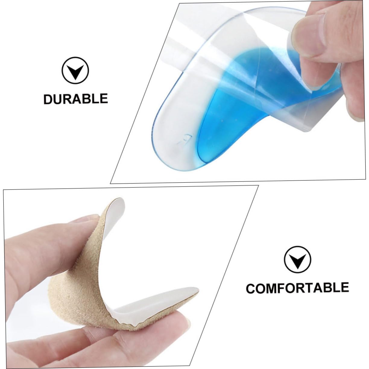 Ipetboom Arch Support Pads for Shoes 4 Pair Gel Insoles Adhesive Foot Arch Gel Pad for Relief for Sandals Leather Canvas Casual Shoes