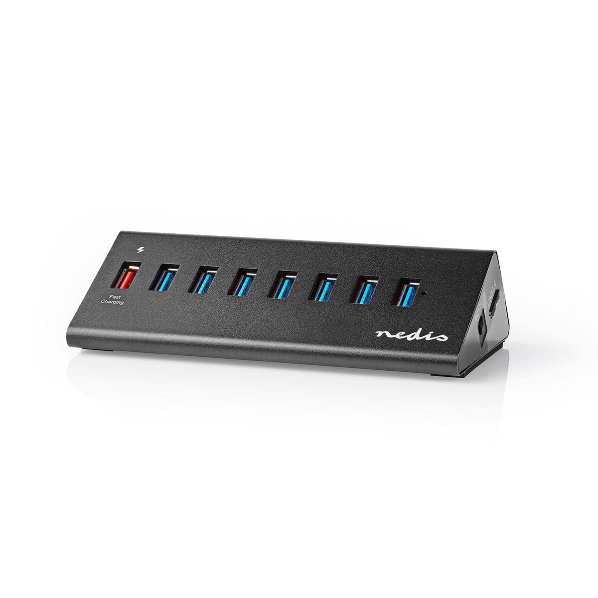Nedis UHUBUP3810BK hub & concentrateur USB 3.2 Gen 1 (3.1 Gen 1) Micro-B 5000 Mbit/s Noir