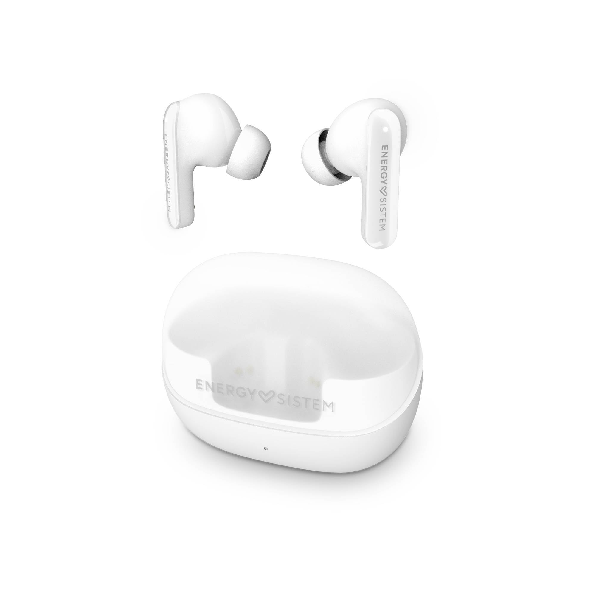 Energy Sistem Serenity ANC True Wireless Noise Cancelling Headphones (4 Microphones, Bluetooth 5.3, Recycled Plastic, 25 Hours Battery, IPX4 Certified) White