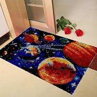 DIY Knüpfteppich Set 'Herbstlandschaft' – Vorgedruckte Leinwand Zum Teppich Knüpfen Für Erwachsene (z.B. 55x75 Cm)