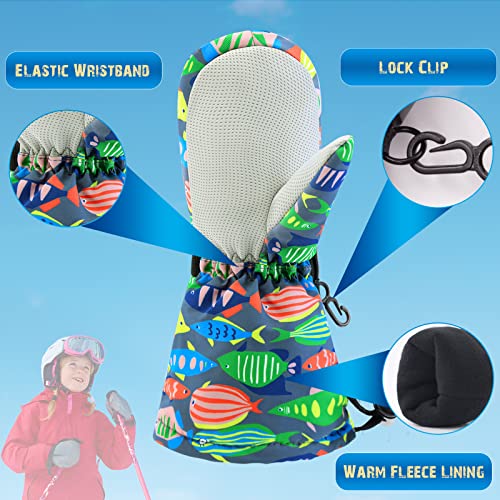 Image of BAVST Winter Kids Waterproof Gloves for Boys Girls Snow Ski Toddler Baby Mittens Outdoor for Infant Teens 1-5T