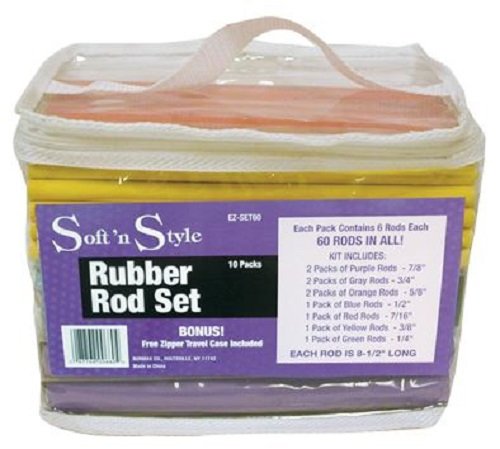Soft 'N Style Rubber Rod Set, 60 Piece