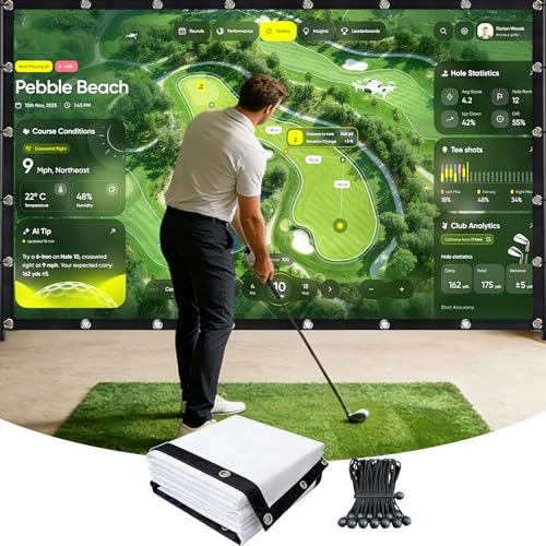 Écran d'impact pour simulateur de golf anti-vibration avec cordons et 22 œillets