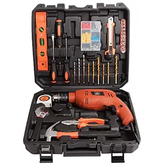 JK Super Drive Professional Tool Kit with 13mm (550Watt) Heavy duty Impact Drill Machine (98 pcs set)