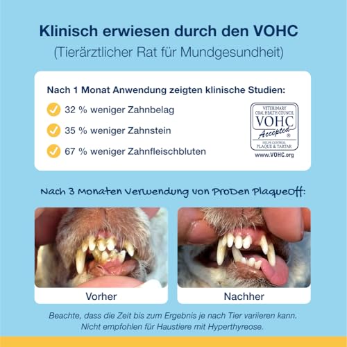 ProDen PlaqueOff Hunde Zahnpflege, Bundle aus 60 g Zahnpulver und Packung mit 20 Mini Kauknochen Erdnussbutter & Banane, natürliche Zahnreinigung Hund und Plaque Entferner, für frischen Atem