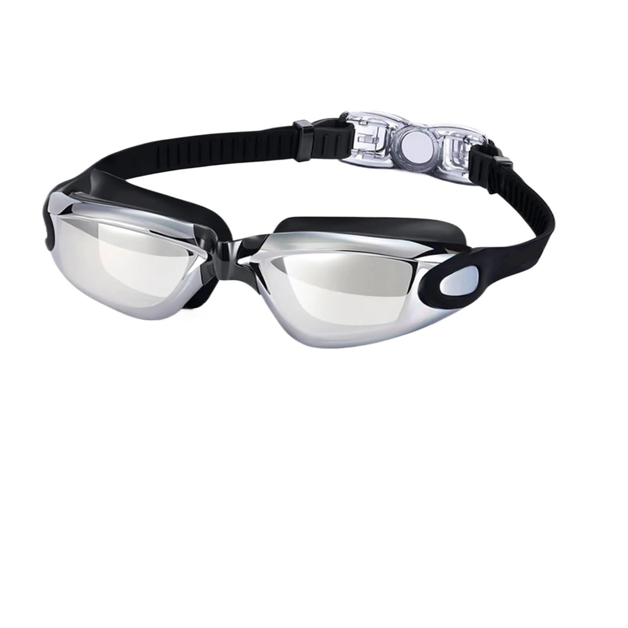 JUANYAO Occhiali Da Nuoto Occhialini da nuoto professionali for adulti con lenti antiappannamento for uomo e donna, impermeabili, regolabili, in silicone Per Il Nuoto(Black-Silver)