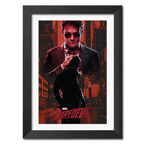 Image of TenorArts Daredevil Poster with Quotes Comics Photo Frame Painting With Black Wooden Textures (12inches x 9inches)