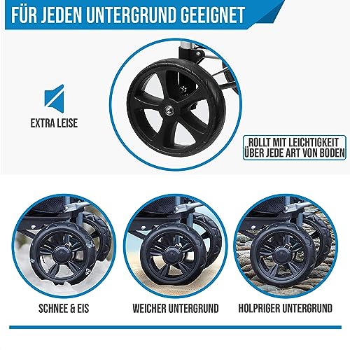 Strex Einkaufstrolley mit Rädern, Faltbar einkaufswagen mit 45 L Kapazität - Abnehmbare...