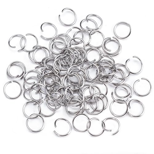 1000Pcs 10mm Stainless Steel Open Jump Rings 18 Gauge Metal O Rings Single Loop Connectors for...