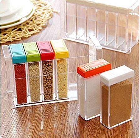Toxham Plastic Spice JAR 6 in 1 Spice Rack Masala Box Set, 6-Pieces,  Premium Multipurpose Plastic Spice Rack/Condiment Set/Sof Supari  Box(Transprent): Buy Online at Best Price in UAE - Amazon.ae